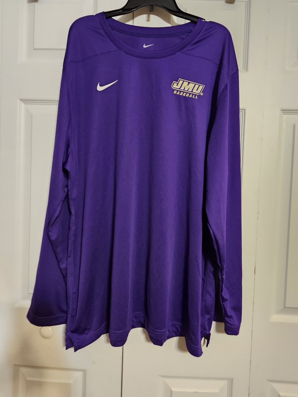 Nike JMU Baseball Long Sleeve Shirt Embroidered - Purple 3xl